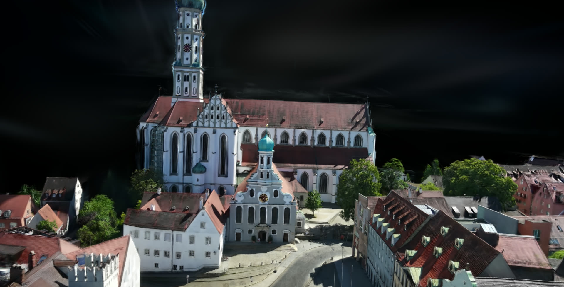 Rekonstruierter Gaussian Splat der Basilika St. Ulrich und Afra, Augsburg