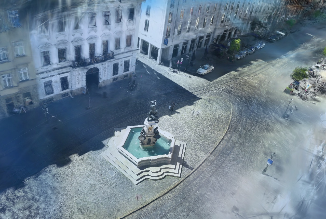 Gaussian Splat des Herkulesbrunnens an der Maximilianstraße, Augsburg